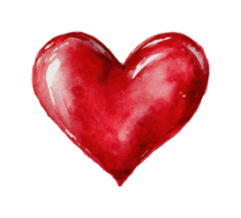 Emotional watercolor heart digital gallery creative expression inspiring isolated on transparent background, png