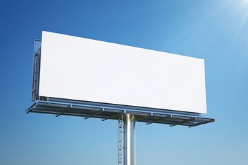 Obraz premium Blank Billboard Mockup: Modern Outdoor Advertising, Bright Sunny Day, Clean Design.