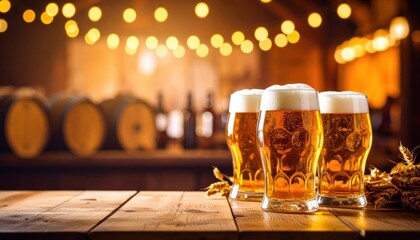 Celebrating craft beer tasting event rustic brewery beverage photography warm ambience close-up view art of brewing