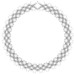 Black round vintage vector frame on a white background. EPS 10