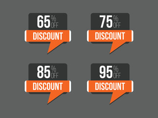 Rectangular sale discount in. 65,75 ,75, 85 ,95, percent off price promotion design