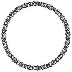 Black round vintage vector frame on a white background. EPS 10