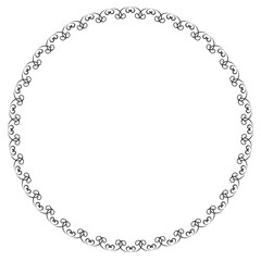 Black round vintage vector frame on a white background. EPS 10