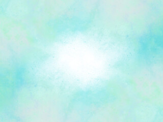 Green-blue glowing mist spreading around empty space, glowing vapor effect on transparent background, digital painting, graphic design material and background.