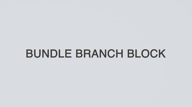 Bundle branch block word with stethoscope on white background, illustrating heart conduction disorder, cardiology diagnosis, medical care, and health awareness