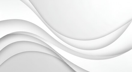 Abstract white background with flowing curves and soft shadows creating a modern and elegant design