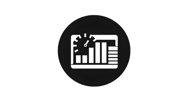 Flat black icon of warehouse loading schedule chart, isolated on white