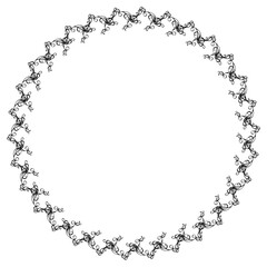 Black round vintage frame on a white background. JPG, 300 DPI.