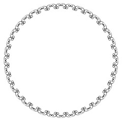 Black round vintage frame on a white background. JPG, 300 DPI.