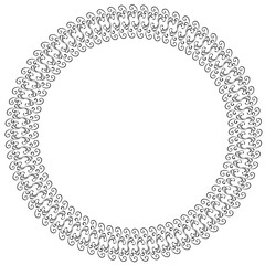 Black round vintage frame on a white background. JPG, 300 DPI.