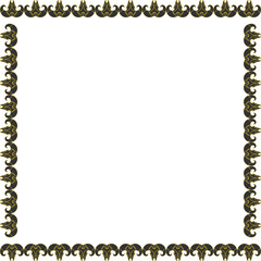 Obraz premium Ram skull witchy frame. Vector black tribal witchcraft template with empty space for your text. Baby shower