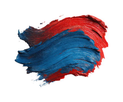 Abstract red and blue swirl digital creative isolated on transparent background, png