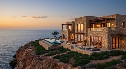 Exquisite stone-clad residence overlooking the ocean in Saudi Arabia
