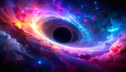 Cosmic vortex of swirling nebulae around a black hole (1)
