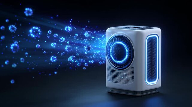 Air purifier removes indoor pathogen and virus with advanced filtration technology for clean healthy air in modern home environment
