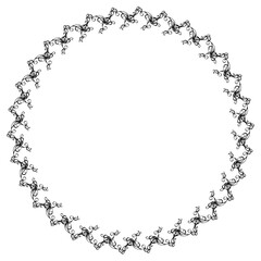 Black round vintage vector frame on a white background.