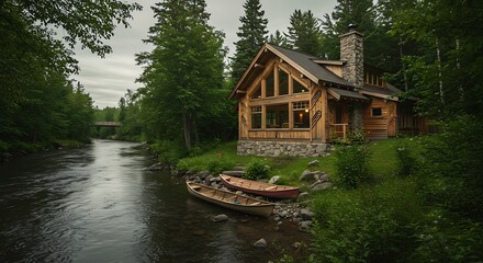 Fototapeta premium Exquisite art deco home with glass walls for natural light in Germany Modern Luxury Real Estate Modern Luxury Real Estate