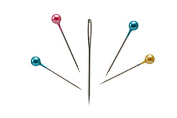 Needle and Pins Sewing Essentials, isolated on transparent cutout background, cut out, png