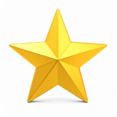 Obraz premium Golden 3D star icon isolated on white backdrop. Rating, favorite, achievement concept.