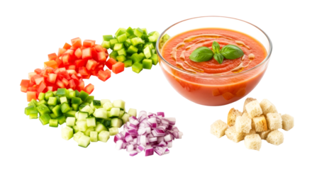 transparent background gazpacho soup ingredients perfect for recipe websites