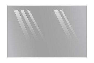 Realistic shiny transparent grey glass plate with light glare and screen reflection effect on isolated background window mirror laptop display panel monitor surface