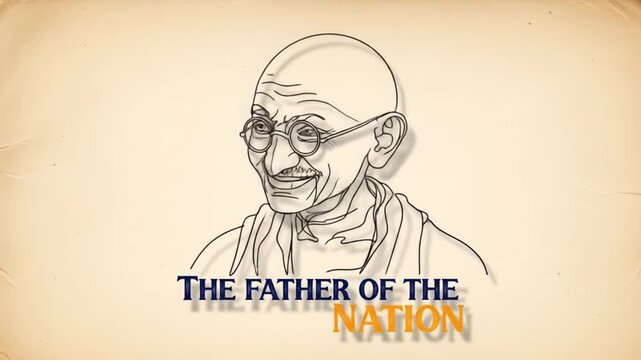Dynamic Hand-Drawn Animation of Mahatma Gandhi, A Tribute to the Father of the Nation for Gandhi Jayanti