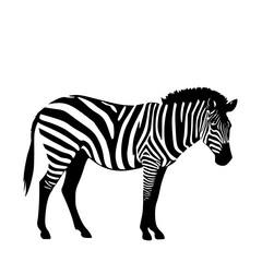 Fototapeta premium Striped horse silhouette, unique vector art.