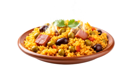 delicious arroz con gandules transparent background isolated food image