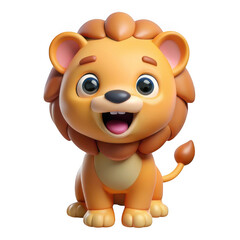 Naklejka premium 3d adorable cartoon lion cub character