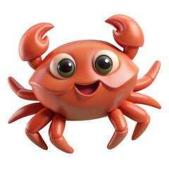 Fototapeta premium 3d cartoon crab with big eyes