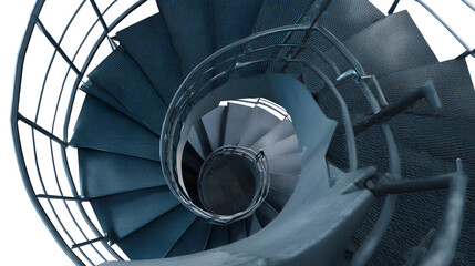 Fototapeta premium Spiral Staircase - Top Down View