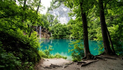Lush forest, tranquil lake