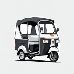 Fototapeta premium vector illustration of thai tuk tuk on white background