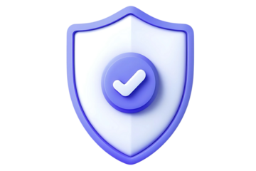 Security Shield with a Check Mark Icon, isolated on transparent cutout background, cut out, png