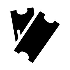 Two black tickets overlapping each other symbolizing entry or access to something