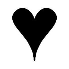 A simple and elegant black heart with a unique elongated point design