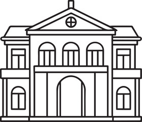 Fototapeta premium facade outline vector illustration line&nbsp;art