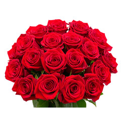 Obraz premium bouquet of red roses, png file of isolated cutout object on transparent background 