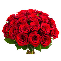 Obraz premium bouquet of red roses, png file of isolated cutout object on transparent background