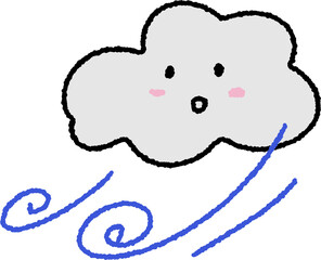 구름과 바람 라인 아트 일러스트