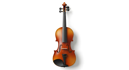 Fototapeta premium A beautifully crafted violin isolated on a clean white background, showcasing its elegant design.