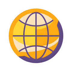 Globe Icon on White Background, Earth Vector, World Symbol, Global Logo, International Design