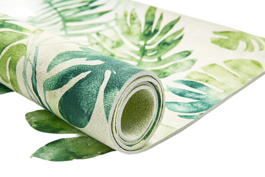 Biodegradable yoga mat isolated on transparent background