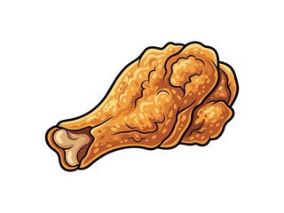 Fried chicken thighs on a white background