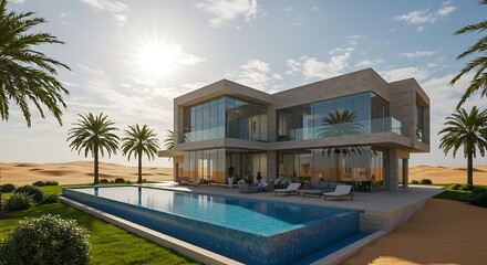 Fototapeta premium Exclusive Luxury Beautiful villa featuring modern landscaping in Canada Property Investment Opportunity for Sale Dream Home Modern Luxury Real Estate