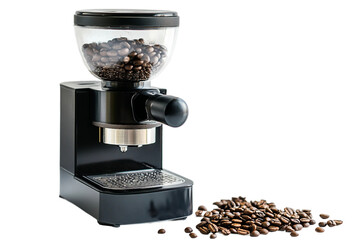 Modern espresso grinder isolated on transparent background