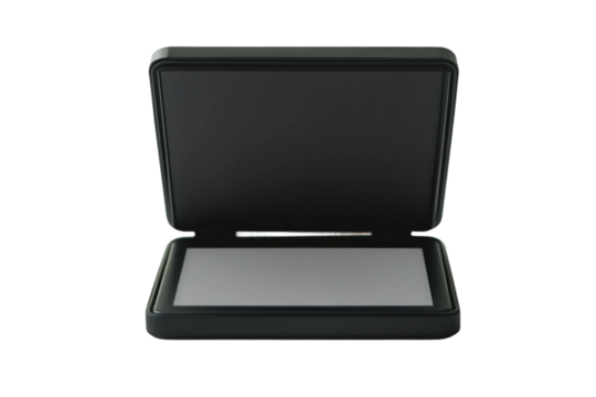 E-reader device showing text content isolated on transparent background