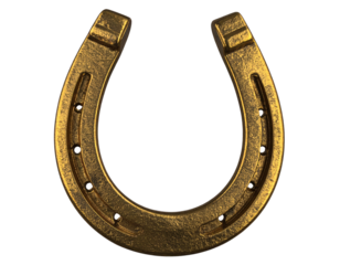 golden lucky horseshoe casino charm PNG