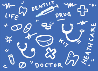 Health care doodle  hand drawing.eps