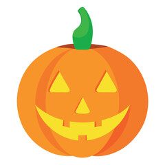 Brightly glowing carved halloween pumpkin with a warm candle flame inside perfect for festive decorations